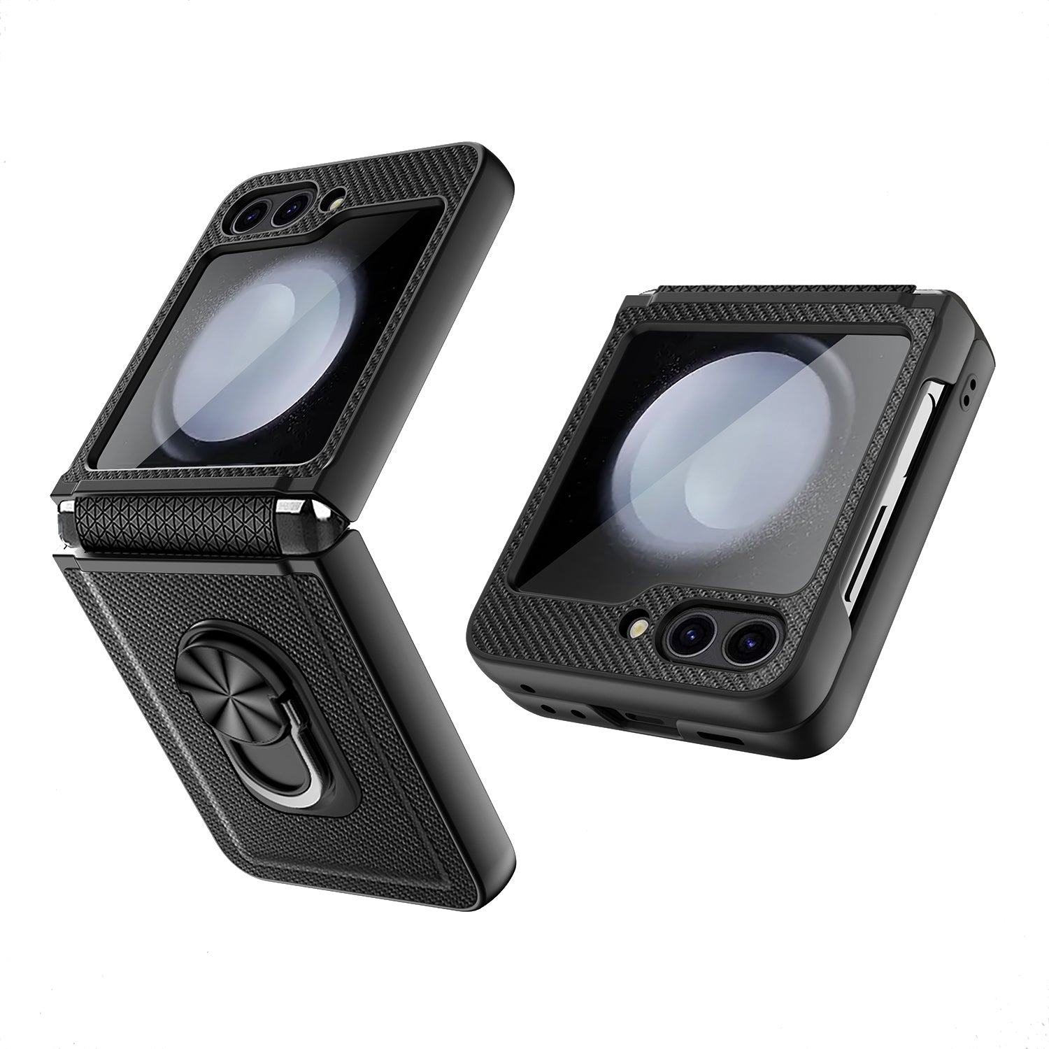 For Samsung Galaxy Z Flip5 5G Case Ring Kickstand Hard PC Phone Protector For Samsung Galaxy Z Flip5 5G Case Ring Kickstand Hard PC Phone Protector